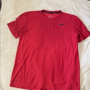 Red Nike Dri-Fit textured shirt Medium